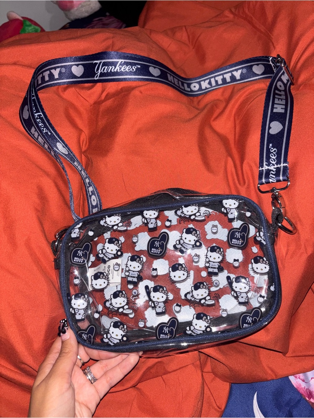 Hello Kitty Clear Crossbody Bag in Navy and Red